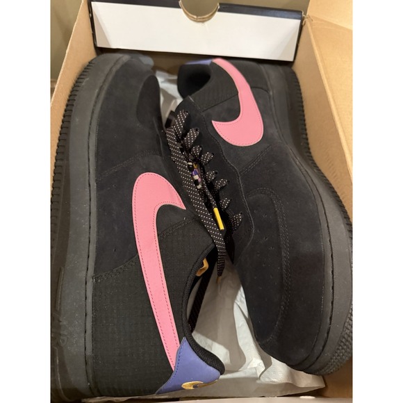 Nike Air Force 1 Low '07 LV8 2 Black Magic Flamingo Mens Rare Sz-15 CD0887-001 - Picture 8 of 9